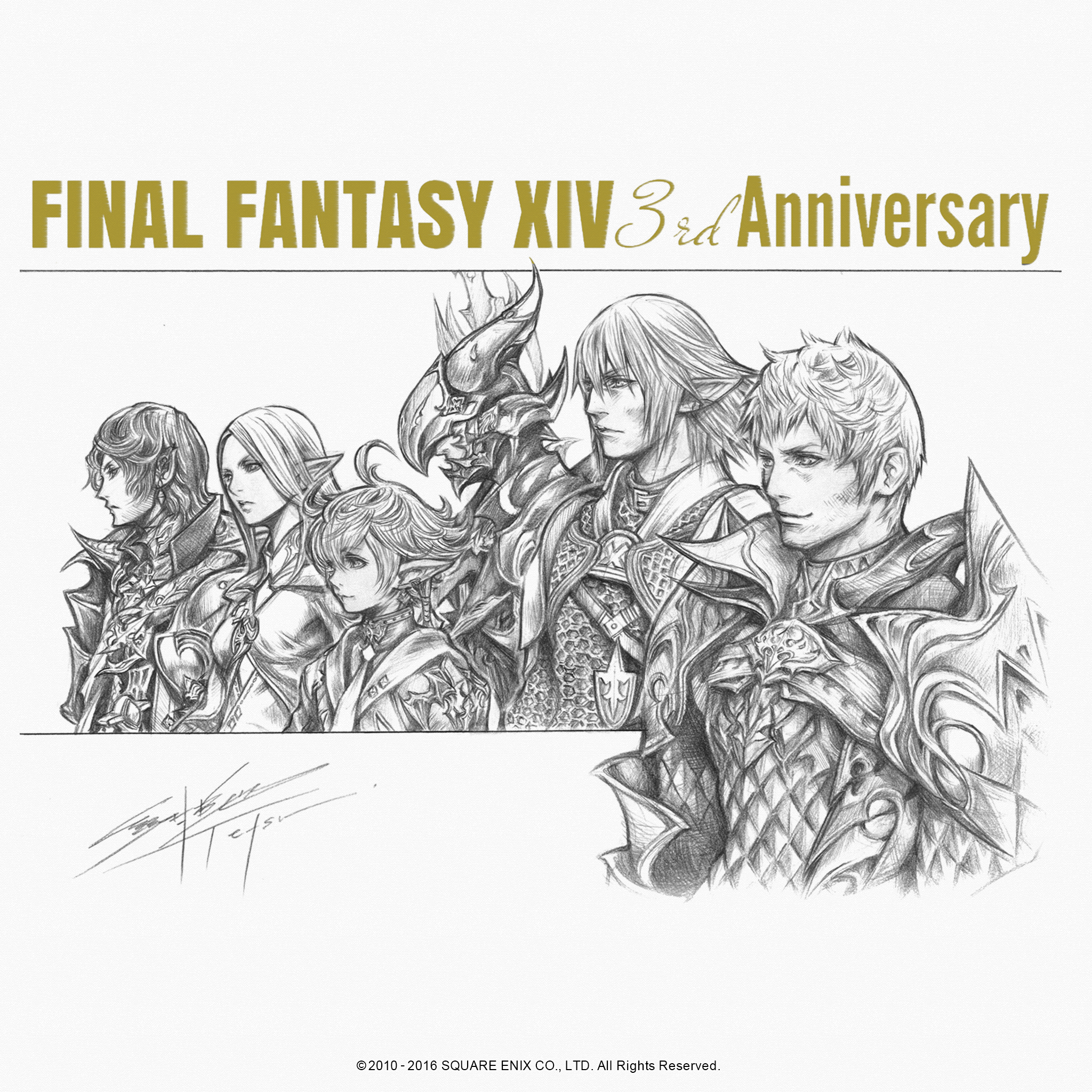 Ff14 野村哲也氏描き下ろしの 3周年記念イラスト がファンキットに追加 Pc用とスマホ用壁紙 ねこくまぶろぐ